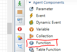 You can drag in a Function, essentially letting AnyLogic write code for you.