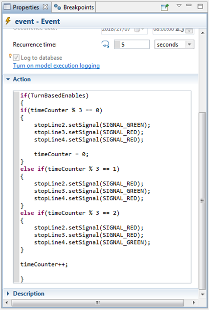 Figure SEQ Figure \* ARABIC 4: Event details and Action code