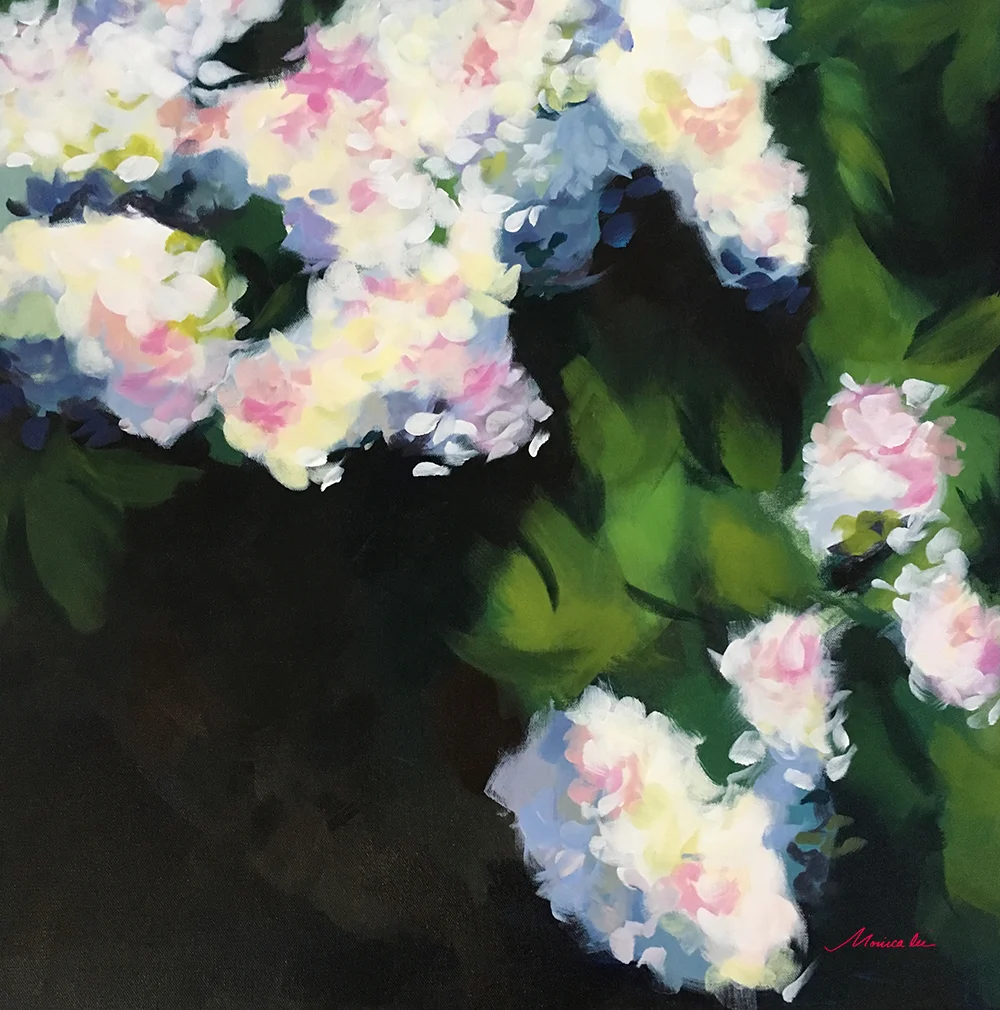 White Blossoms 24 x 24 