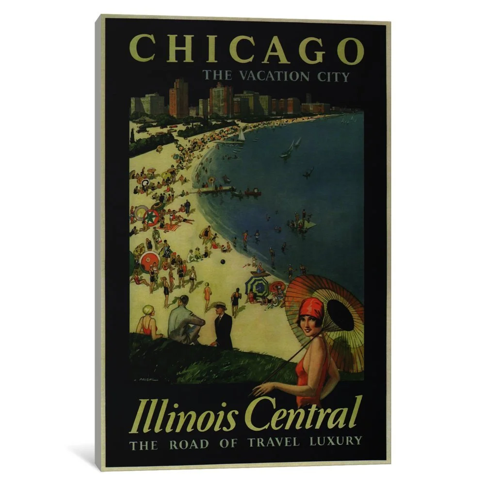 iCanvasArt Chicago Vintage Canvas Print