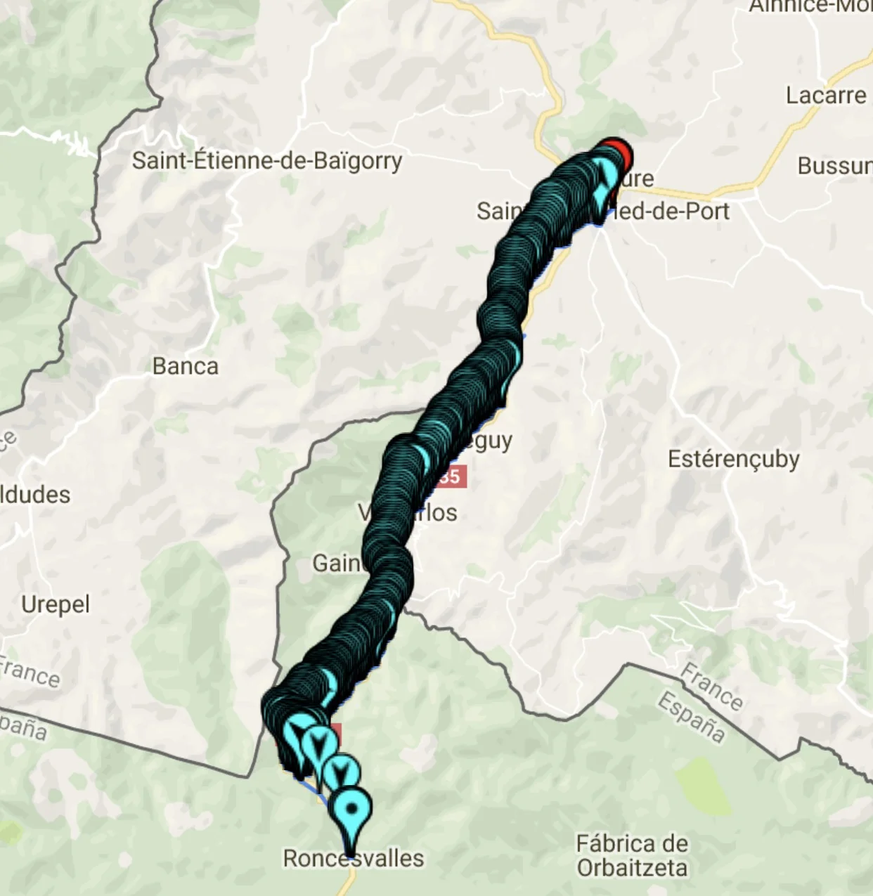 Day 2 - the route we walked