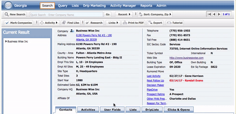 Find Like allows you to Search for a specific company, then turn that company's demographics into a Query so you can find and connect with similar firms.