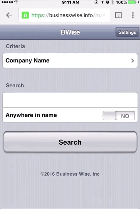 First, change the search criteria to "List"...