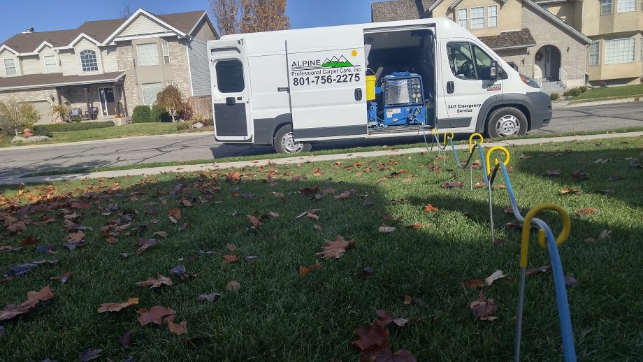 You can see I have to use these lawn pics to keep my water line above the grass, so it will not burn a line in my customer's grass. Because my water is so hot, about 230 degrees.