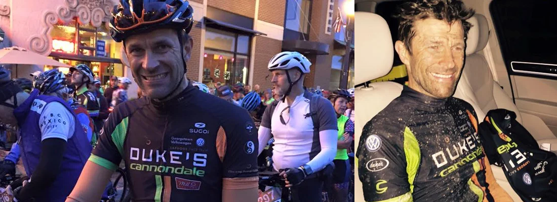 Jouko about to begin a big day in the saddle... and then just over 15 hours and 200 miles later looking no worst for wear.