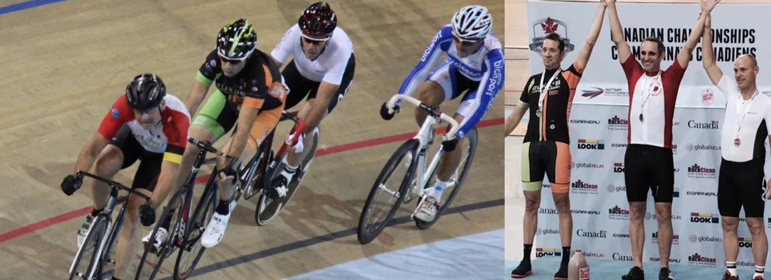 Rick flies the colours at the Track National Championships. 