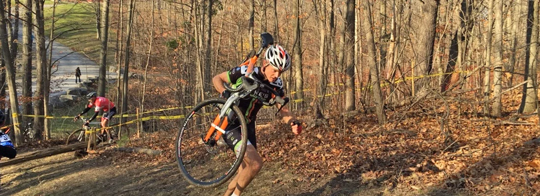 Marcus battles his way up the technical climb in true 'cross form. (thanks to Rob MacEwen for the photo)