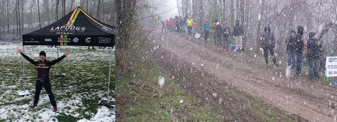 Not even snow in May can dampen the spirit of the LapDogs. 