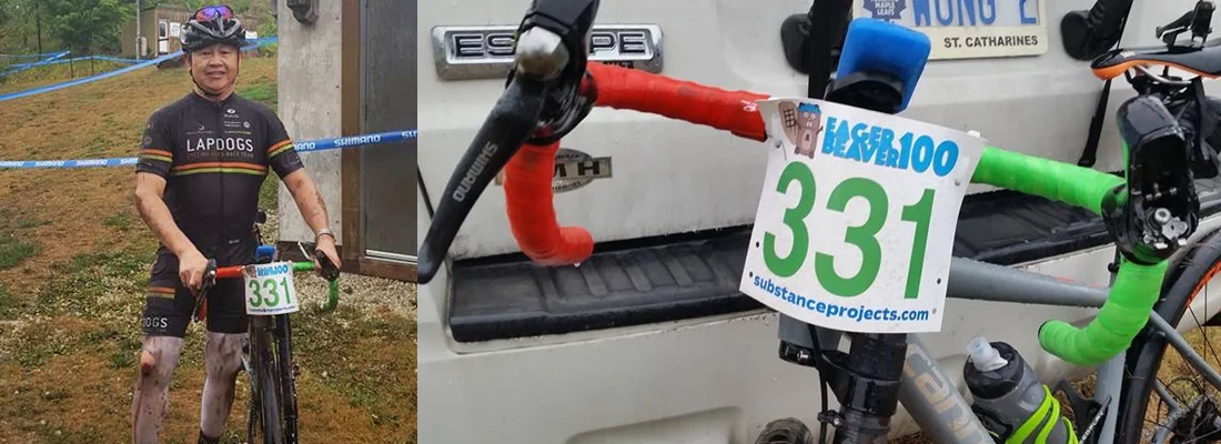 Albert... shows off a little "battle damage" to body and bike.&nbsp;