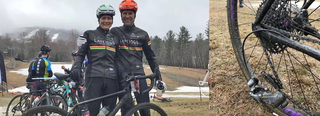 Robin and Jouko, proudly flying the colours south of the boarder in Vermont. A most successful day, despite Robin loosing a rear derailleur with 2k of go in the race. 