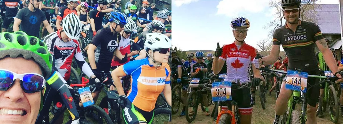 The Epic 8 attracts an amazing collection of riders... from local characters and weekend warriors to Pro Cycling Royalty. On the left, Barry Cox, and on the far right, Emily Batty and Mark Brusso. 