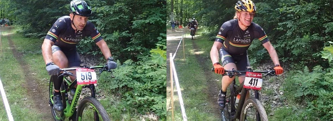 Oggie and Bevin... at one of the few stretches of the course with no rocks.&nbsp;