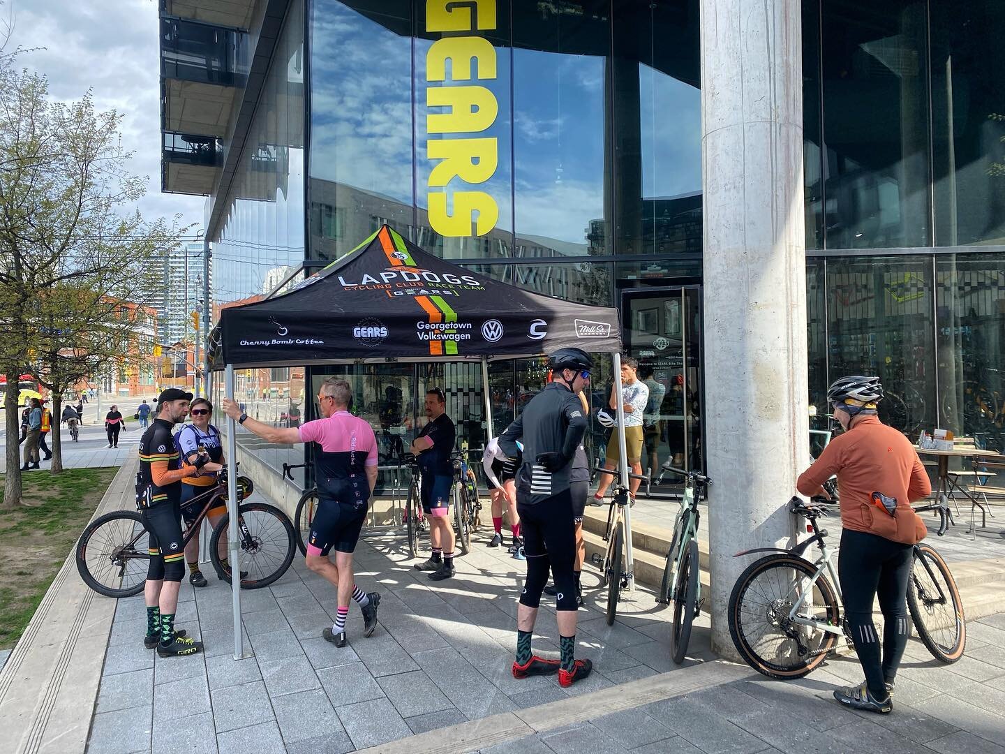 LapDog are gathering for today&rsquo;s Gravel 101 at @gearsbikeshop. A little chat first and then we&rsquo;ll head up to the Don to do some trails and have a little fun.
