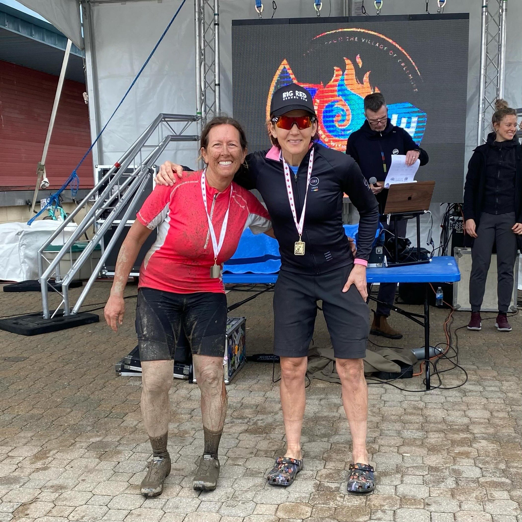 Congratulations to our very own Karen Duff @duff_fit4adventure for 1st Place Podium in the Women&rsquo;s Masters Category in the @paris2ancaster #lapdogscyclingclub #skratchlabs #ridecannondale #velolaw #empoweredbygears