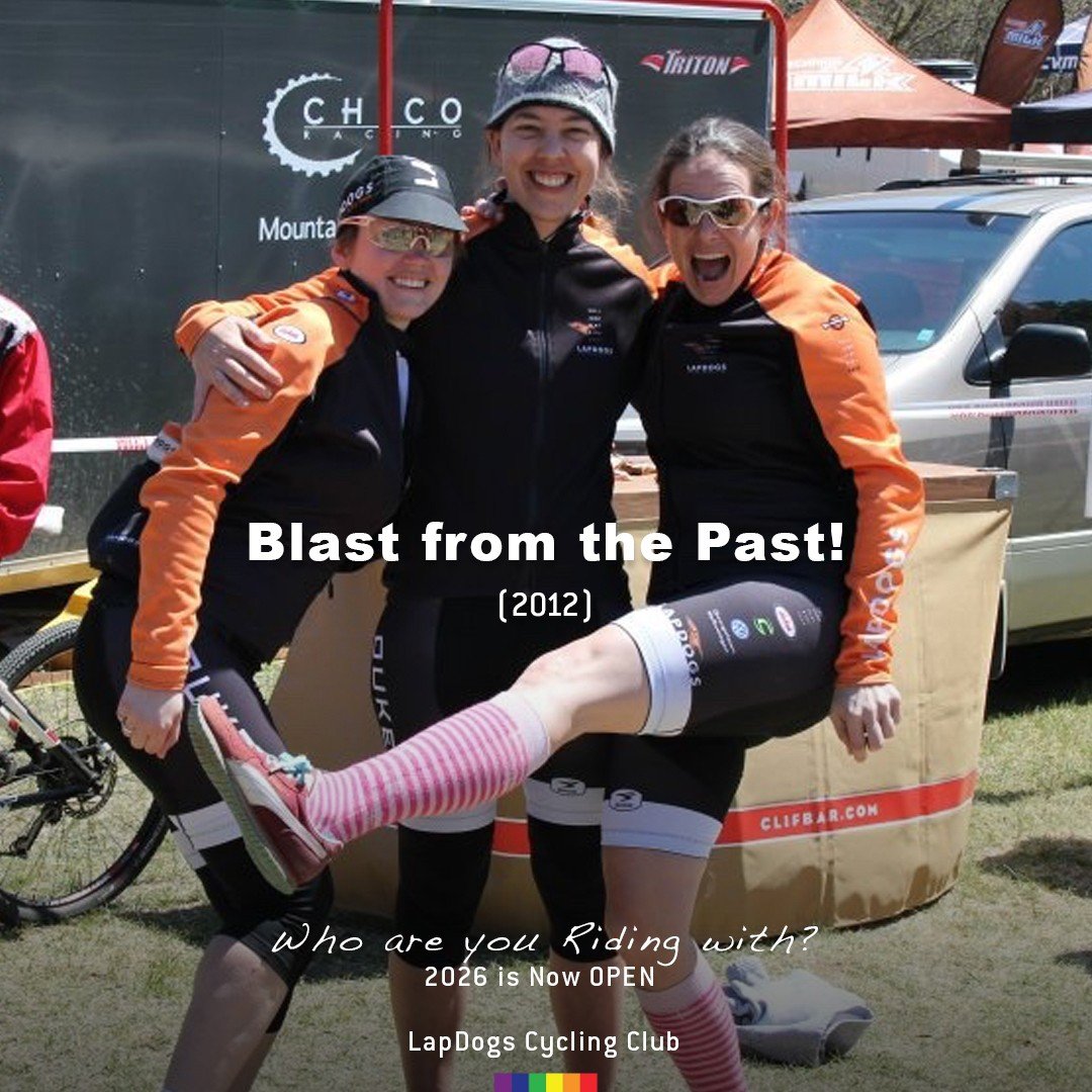 Established in 2003, we've been riding (and racing) with passion for 23 Years. 
&bull;
Here's a "Blast from the Past" (2012) with Kate, Andrea and Michelle at a spring MTB O'Cup race. 
&bull;
Who are you Riding with in 2026? LDCC Registrati