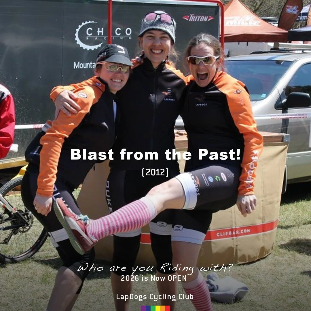 Established in 2003, we've been riding (and racing) with passion for 23 Years. 
&bull;
Here's a "Blast from the Past" (2012) with Kate, Andrea and Michelle at a spring MTB O'Cup race. 
&bull;
Who are you Riding with in 2026? LDCC Registrati