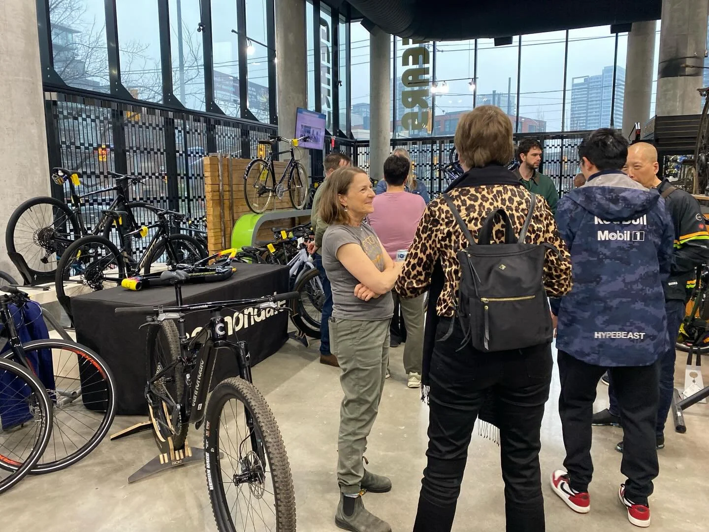 Folks are just beginning to arrive at tonight&rsquo;s Meet &amp; Greet at @gearsbikeshop. #ridewithpassion.