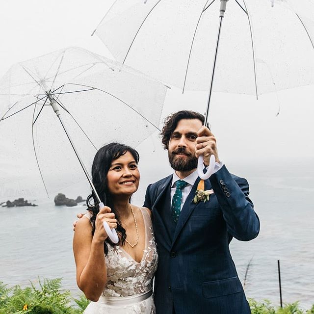 Mark and I got married a month ago. We were surrounded by so much warmth and joy from family and friends that rain couldn't dampen the beauty, fun, or happiness of the day. We are lucky in many ways. I love him very much. 📷: @bassosweddings