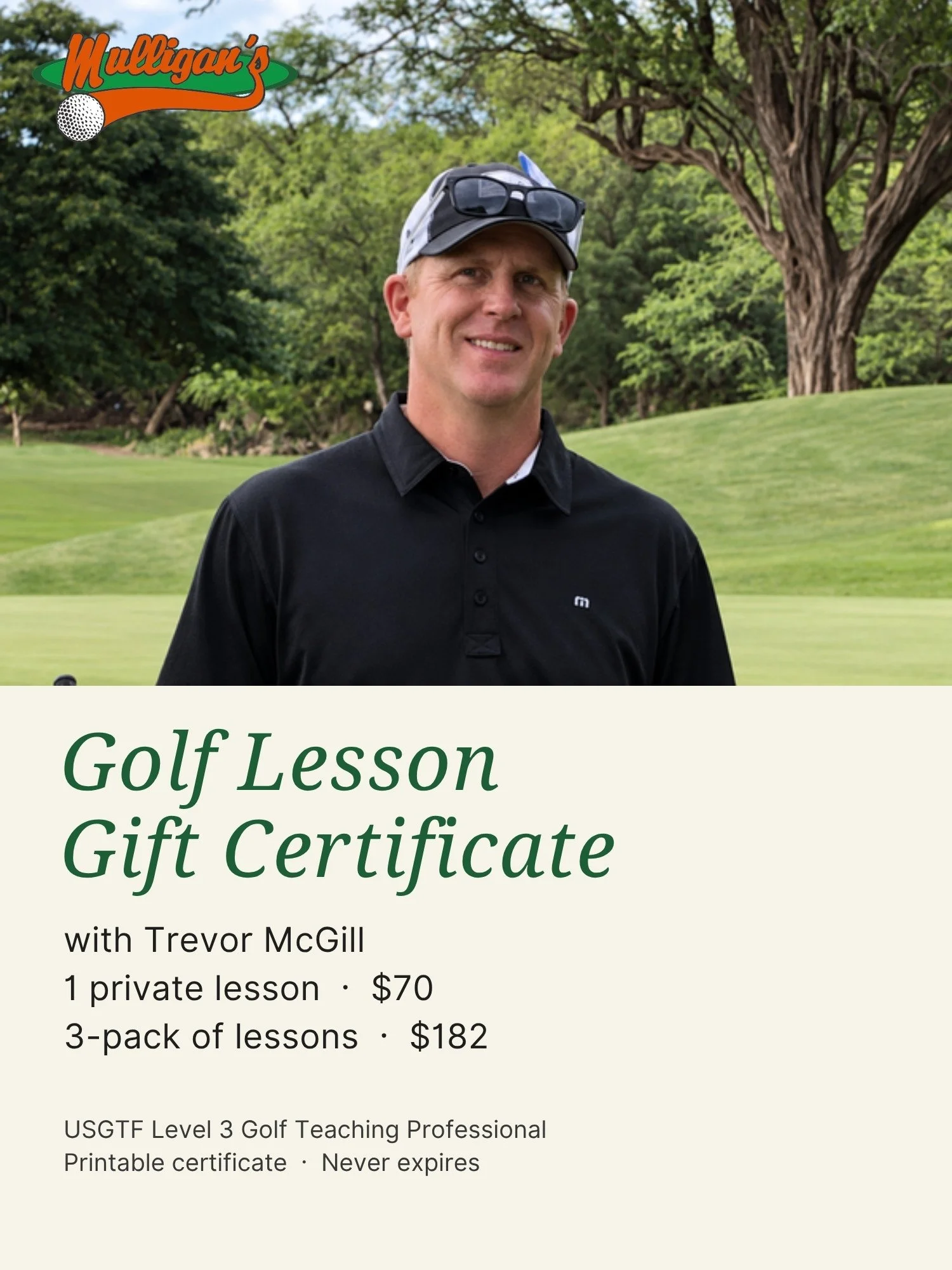 Golf Lesson Gift Certificate with Trevor McGill