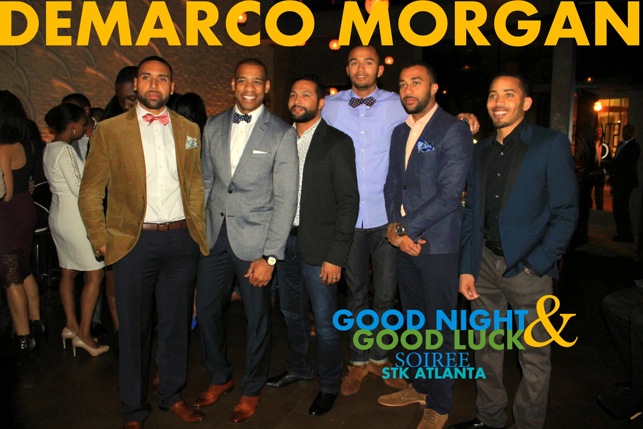 nbc news anchor demarco morgan striking a pose with his guests at his good night and good luck soiree | stk Atlanta before he takes his seat as the new correspondent for cbs new York! photos from the soiree !