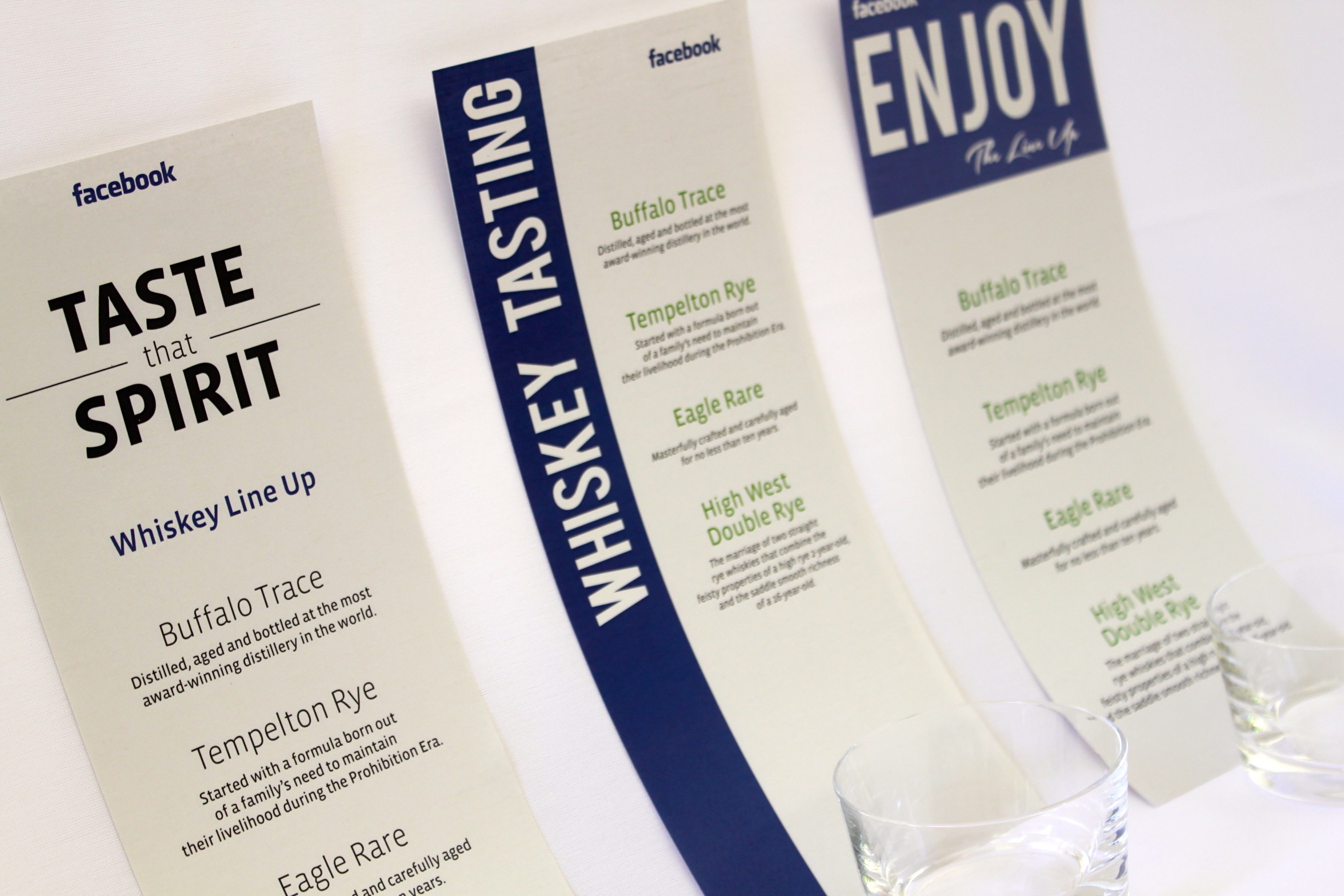 Whiskey tasting event menus & printing