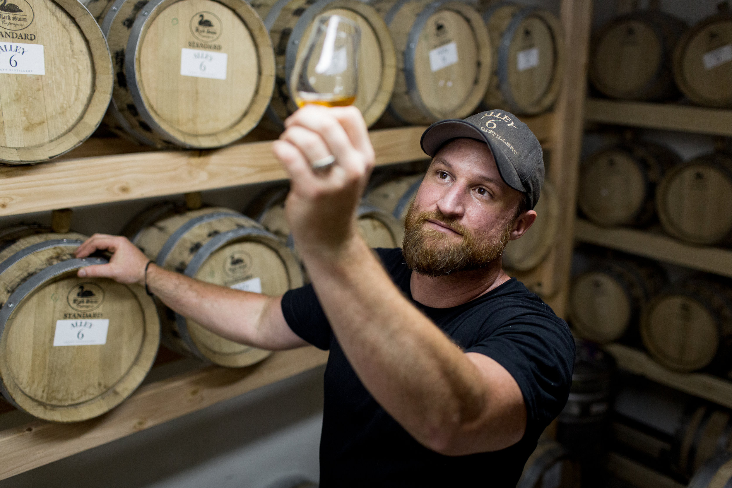 whiskey tasting at Alley 6 craft distillery in Healdsburg, California