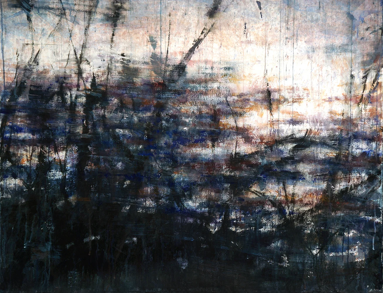   Nature and Men,&nbsp;  40" x 155" (panel 1/3), 2014  