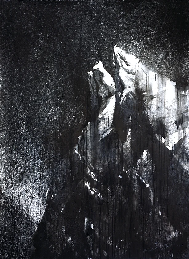 "67P VIII. Claudia Alexander Gate" watermedia on paper. 70"x52" (178x132 cm). 2015