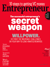 Cover of Entrepreneur Magazine where the Temple Massager is featured