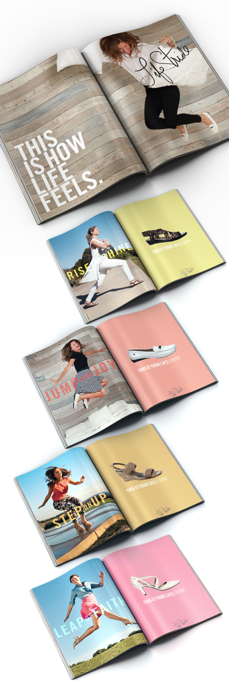 Spring 2016 campaign concepts focused on the authentic, active woman. Ad layouts conceptual. Photography: Tuan Lee