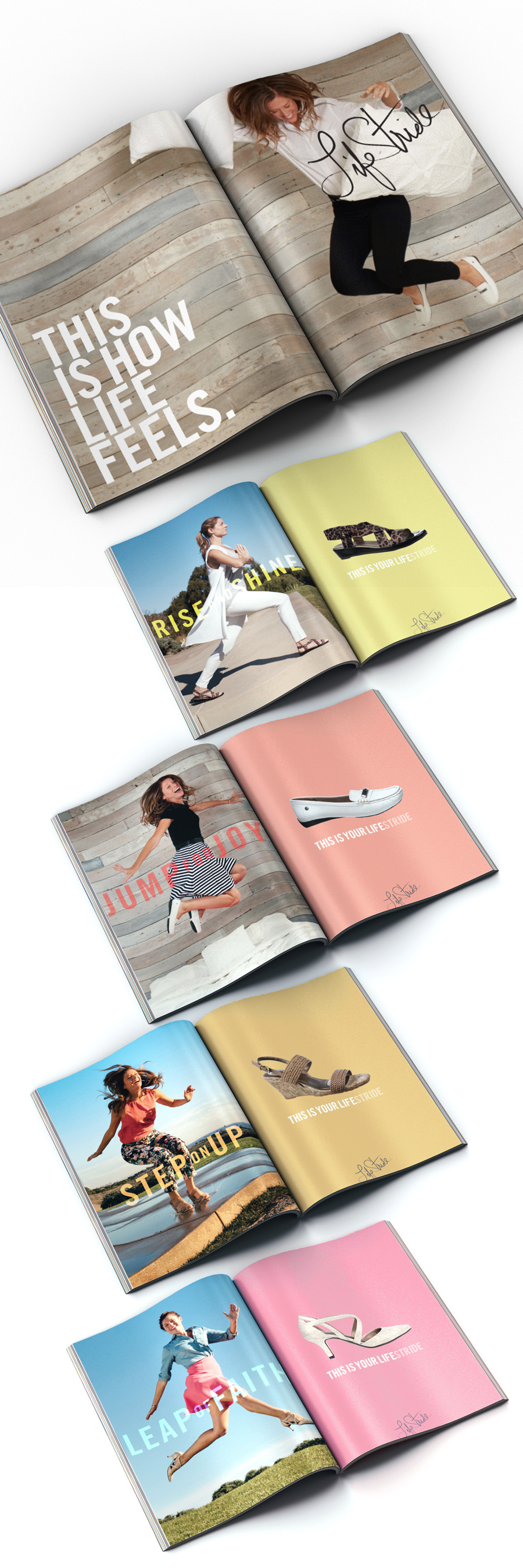  Spring 2016 campaign concepts focused on the authentic, active woman. Ad layouts conceptual. Photography:  Tuan Lee  
