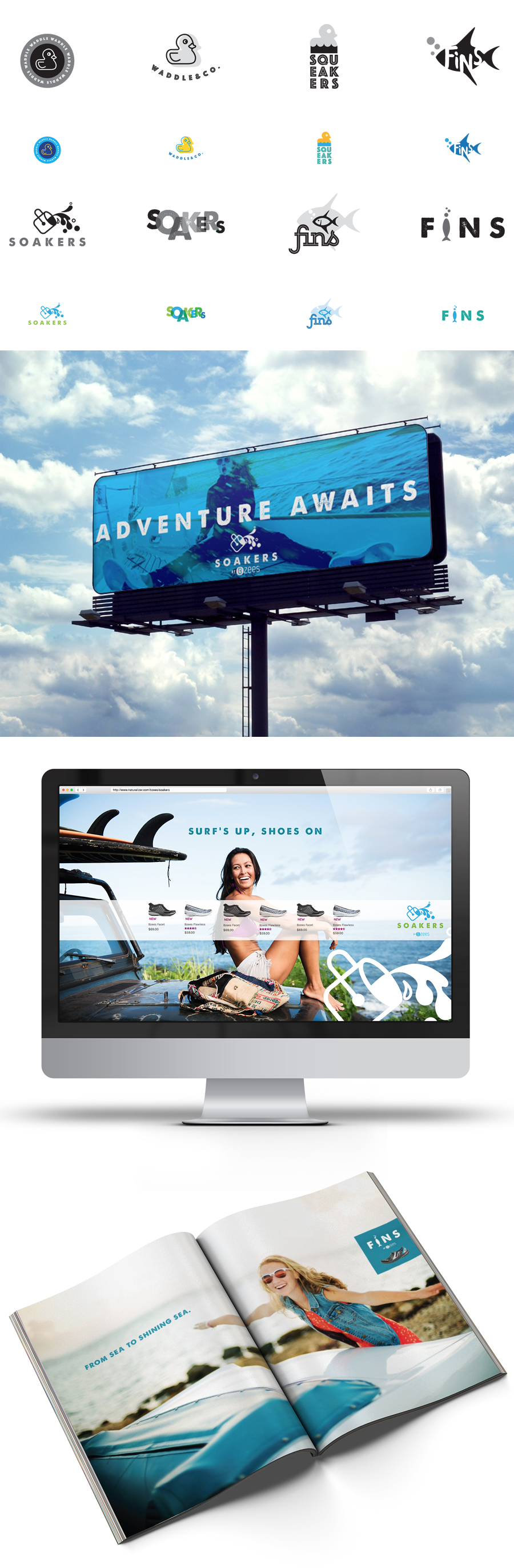 Concepts for a new line of water shoes by Naturalizer.