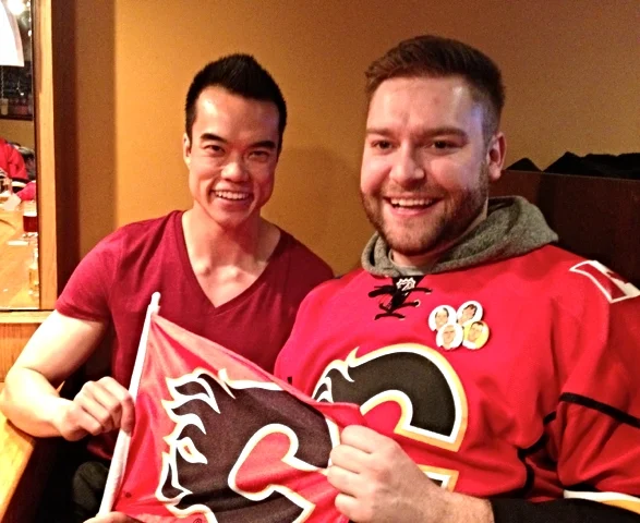 My friend Blaine (right) and I were excited to cheer on the Calgary Flames this past Saturday!