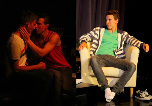 Nigel and Jamie's relationship is complicated further with the arrival of Mark, played by Michael Lyons (on the right of the left photo; Right photo).