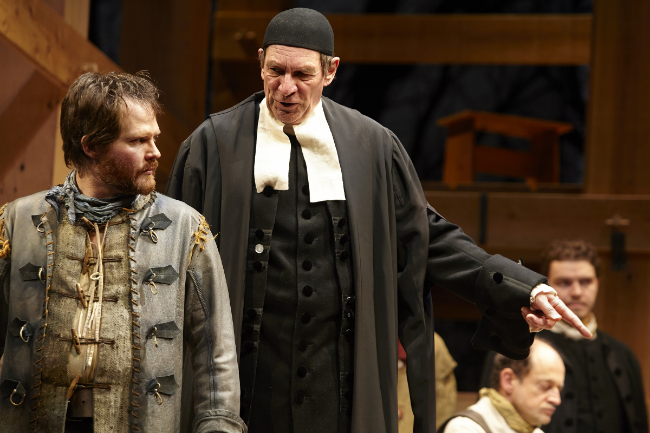 Karl H. Sine (left) delivers the performance of a lifetime in the role of John Proctor. Photo courtesy of Trudie Lee.