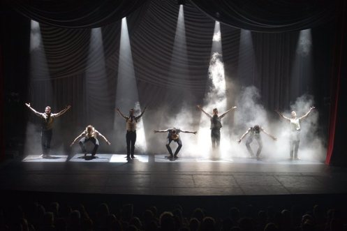 The Bohemian Rhapsody number, featuring the men of the company, is a superb highlight of the show. Photo courtesy of Shaping Sound. 