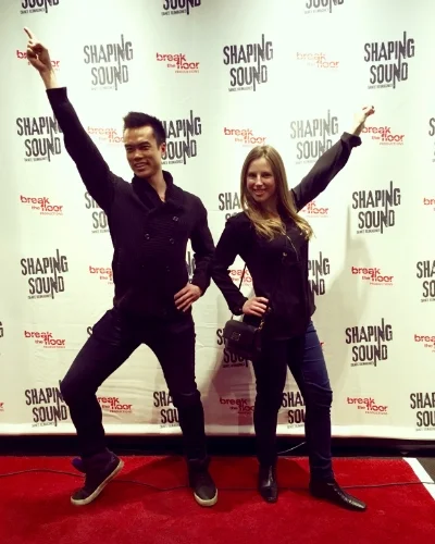 Me and my friend Madeline strike a pose at Shaping Sound.
