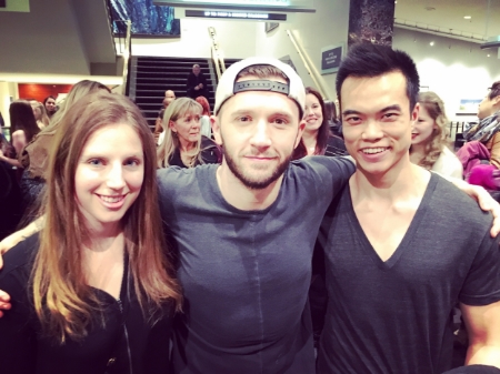 Madeline and I were very excited to meet the amazing Travis Wall (centre).