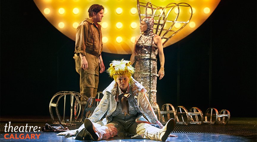 Theatre Calgary's world premiere production of The Little Prince is like a much anticipated date that disappoints you. Back row, from left to right: the Pilot (Adam Brazier) andthe Snake ( Louise Pitre). Front: The Little Prince (Sarah Caraher). Photo courtesy of Trudie Lee. 