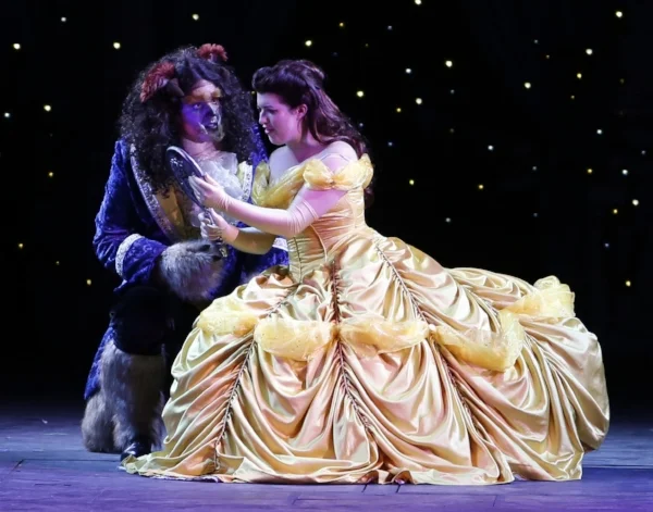Peter Monaghan as the Beast and Jaime Piercy as Belle. Photo credit: Tim Matheson.