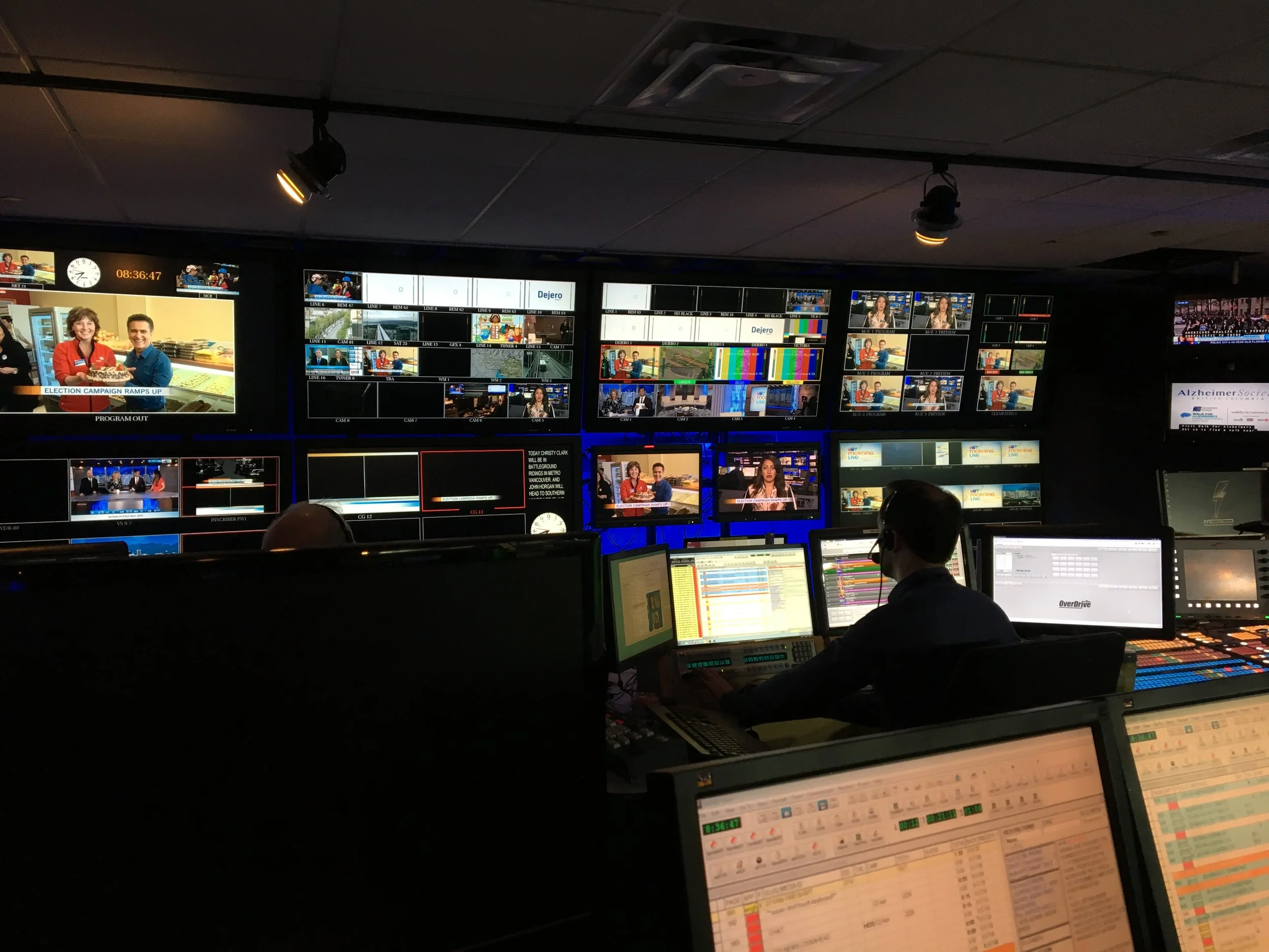 The control room at CTV Vancouver. 