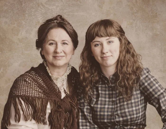Real life mother and daughter, Monique and Michelle Creber as Marmee and Jo March. Photo: Kevin Clark