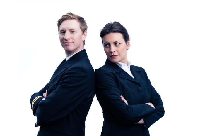 Zac Scott and Alexis Kellum-Creer star in A Few Good Men. Photo credit: Derek Fu