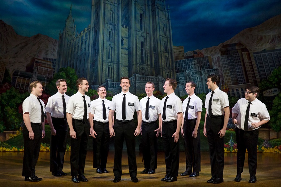 The ensemble of The Book of Mormon . Photo credit: Julieta Cervantes