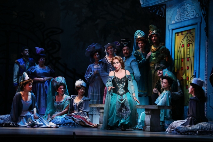 Cesaroni performing the Vilja song in act two. Photo credit: Tim Matheson