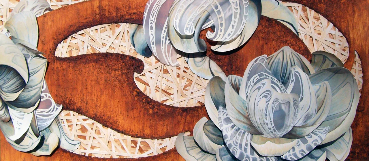 Natural History of South Carolina , Red clay, salt, watercolor, vellum, ink, acrylic. 2010. 