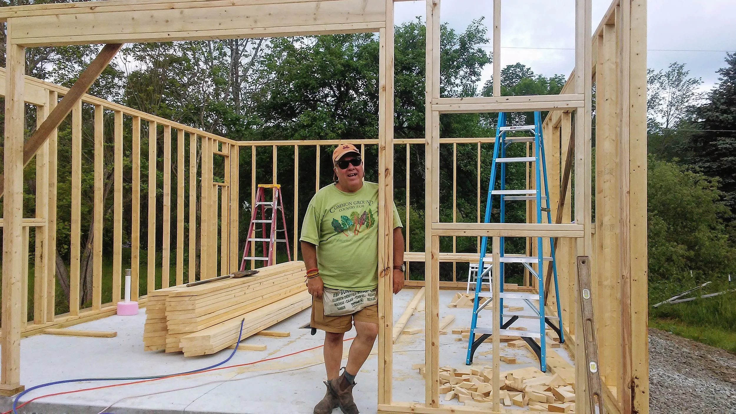 And now for the most exciting project of them all: a brand new garden shed that will house a vegetable washing station, storage, and a walk-in cooler! John, Lily’s poppa, who designed the structure, is spending several days on the farm constructing the building, with help from Andy and Lily of course.