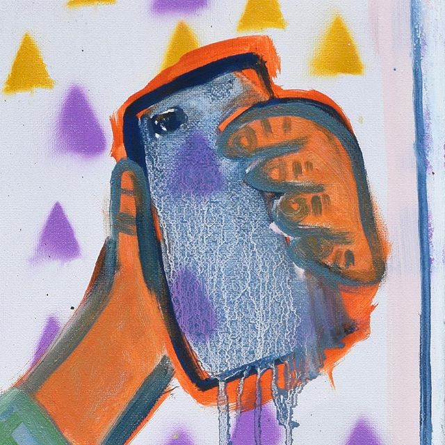 Detail from &ldquo;I Love This Painting&rdquo; Oil on Canvas 7&rdquo;x12&rdquo; 🤳🏽
.
.
.
#pdxart #painting #expressionist #figurative #pnwart #gamblin #fineart #visualartist