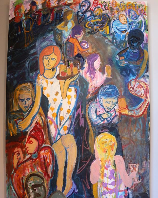 &ldquo;Good Company&rdquo; Oil  and Spray Paint on Canvas. 48&rdquo;x72&rdquo;
.
.
#art #pdxart #pnwartist #oilpainting #abstractexpressionist #pseudoexpressionist #figurative #crowds #conglomerate #artandaboutpdx