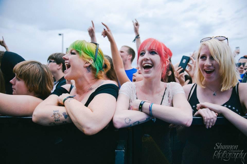 The author front row center for Warped Tour 2015.